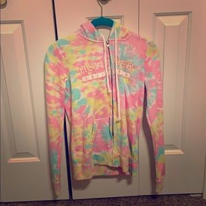 tie dye zip up hoodie